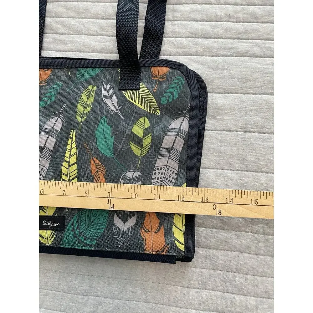 Thirty-One Get Creative Caddy Falling Feathers Pattern Organizer Excellent